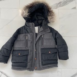 AUTHENTIC BURBERRY toddler 4T PeaCoat with Fur lined hood